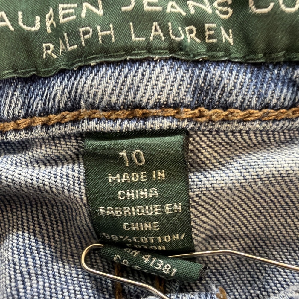 Lauren Ralph Lauren Jeans Womens 10 Blue Straight Leg Logo Preppy Medium Wash - Picture 3 of 16